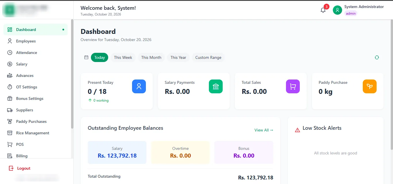 Rice Mill ERP built by Codedge Technologies – POS & ERP · Rice mill